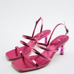 Zara Pink Sandals Stral Sz 41